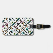 Moderne Technology Objects & Equipment Pattern Lug Bagagelabel (Voorkant horizontaal)