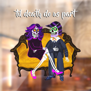 Moderne  teil Death do ons Part Sugar Skulls Raamsticker