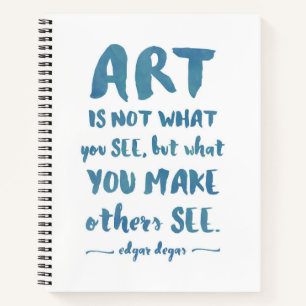 Moderne tekenboektypografie Degas quote Notitieboek