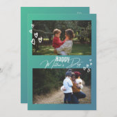 Moderne tekst 2 Foto Moederdag Holiday Kaart (Voorkant / Achterkant)