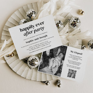 Moderne tekst Bruiloft Happily Ever After Feest Kaart