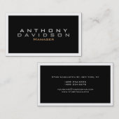 Moderne tekst eenvoudig zwart Visitekaartje (Voorkant / Achterkant)