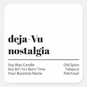 Moderne tekstwitproductlabels vierkante sticker