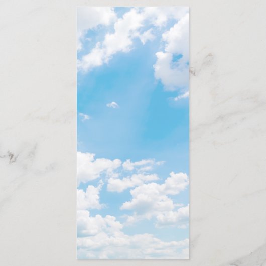 Moderne tendance Cloud Neuf Fête des mariées Menu (Dos)