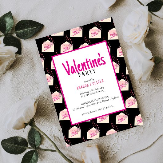 Moderne tendance Cute Valentine's Party invitation