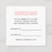 Moderne tendance référencer un ami carte de visite (Dos)