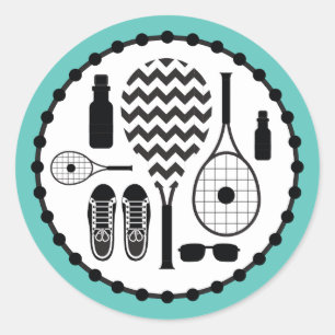 Moderne Tennis-apparatuur en Accessoires Patroon Ronde Sticker
