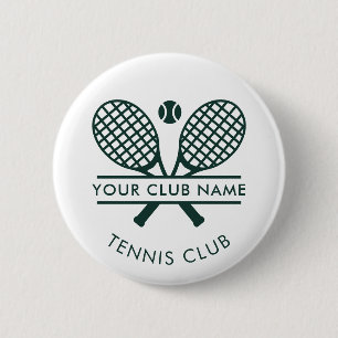 Moderne Tennis Club Naam Logo Groen Elke Kleur Ronde Button 5,7 Cm