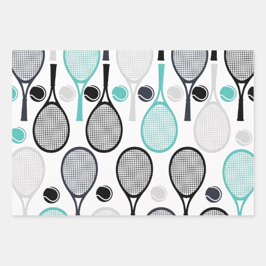 Moderne Tennis Racket Wrapping Paper Sheets (Voorkant)