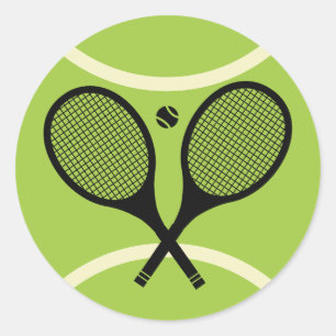 Moderne tennisrackets bal ronde sticker
