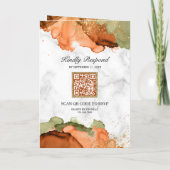 Moderne Terracotta Abstracte Inkt QR Code Trouw (Achterkant)