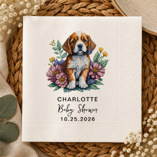 Moderne Terracotta Baby Shower met Hondje Servet