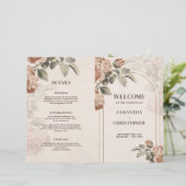 Moderne Terracotta bloemensalie groen blad bruilof (Staand voorkant)