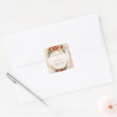 Moderne terracotta bloemetjes bordeaux pampas Stic Vierkante Sticker (Envelop)