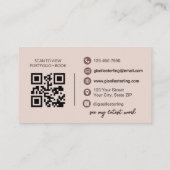 Moderne Terracotta Boho Script Elegante QR-code Visitekaartje (Achterkant)