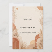 Moderne Terracotta Boho Trouwkaart