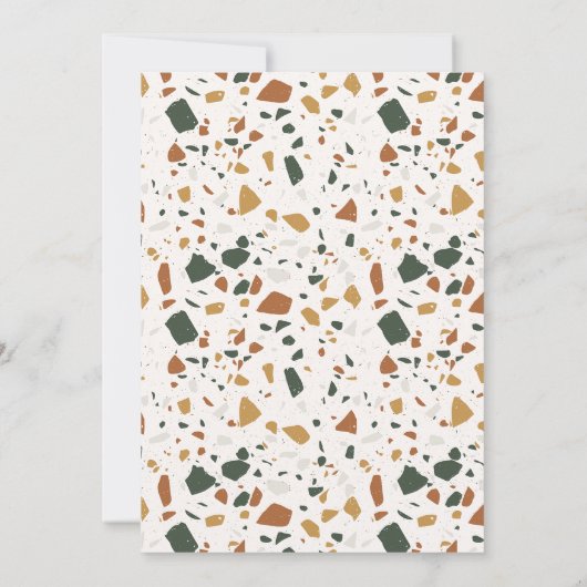 Moderne terracotta boog terrazzo Bewaar de datum K Kaart (Achterkant)