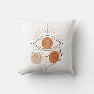 Moderne Terracotta Boze Oog Lijn Kunst Kussen