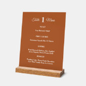 Moderne Terracotta Brunt Sinaasappel Fall bruiloft Acryl Bord (Hoek)