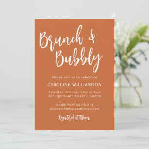 Moderne Terracotta Chic Brunch Bruisende Douche Kaart