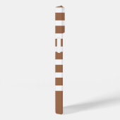 Moderne terracotta en witte streep met monogram Case-Mate iPhone case (Achterkant / Rechts)