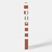 Moderne terracotta en witte streep met monogram Case-Mate iPhone case (Achterkant / Links)