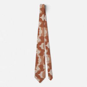 Moderne Terracotta Golf Aardetinten Abstract Stropdas