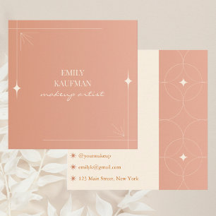 Moderne terracotta gradiënt trendy make-up artiest vierkante visitekaartje