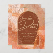 Moderne Terracotta HERFST Bruiloft Save The Date (Voorkant / Achterkant)