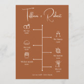 Moderne Terracotta Huwelijk Tijdlijn Iconen Programma (Voorkant)