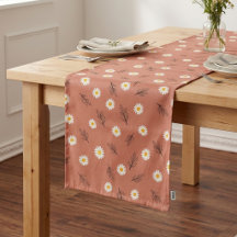 Moderne Terracotta Madeliefjesstrooi Tafel Runner