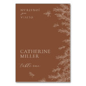 Moderne Terracotta Minimal Leaves Place Card Kaart (Voorkant)