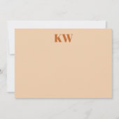 Moderne Terracotta Monogram Initialen Gepersonalis Bedankkaart (Voorkant)