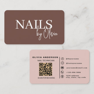 Moderne Terracotta Nagel Specialist QR Code Zakeli Visitekaartje