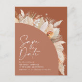 Moderne terracotta pampas aankondigingskaart (Voorkant)