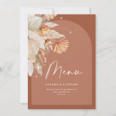 Moderne terracotta pampas save the date (Voorkant)