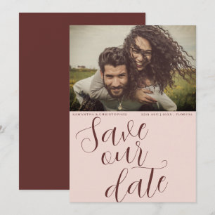 Moderne Terracotta Save Our Date Trouwkaart Save The Date