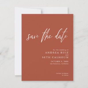 Moderne Terracotta Save The Date