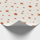 Moderne Terracotta Sterrenpatroon Kerstmis Cadeaupapier (Hoek)