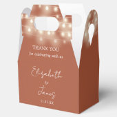 Moderne Terracotta String Lights bruiloft Dank u Bedankdoosjes (Geopend)