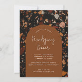 Moderne Terracotta Terrazzo Friendsgiving Kaart (Voorkant)
