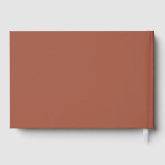 Moderne terracotta trouwnamen en datum echte folie gastenboek (Achterkant)