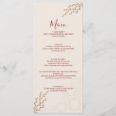 Moderne Terracotta Verbrand Oranje Boho Bruiloft Menu (Voorkant)