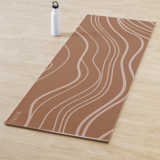 Moderne Terracotta Wave Gepersonaliseerde Yoga Mat (In situ)