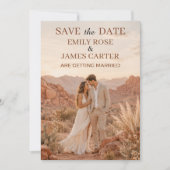 Moderne Terracotta Woestijn Boho Save the Date (Voorkant)