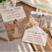 Moderne Terracotta Woestijn Boho Save the Date