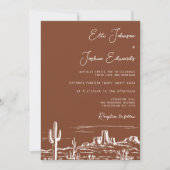 Moderne Terracotta Woestijn bruiloft Kaart (Voorkant)