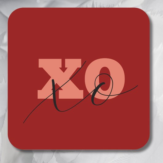 Moderne Terracotta Zwart XOXO Valentijn Gift Label