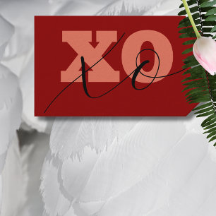 Moderne Terracotta Zwart XOXO Valentijn Gift Label Cadeaulabel