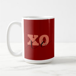 Moderne Terracotta Zwart XOXO Valentijn Gift Label Koffiemok